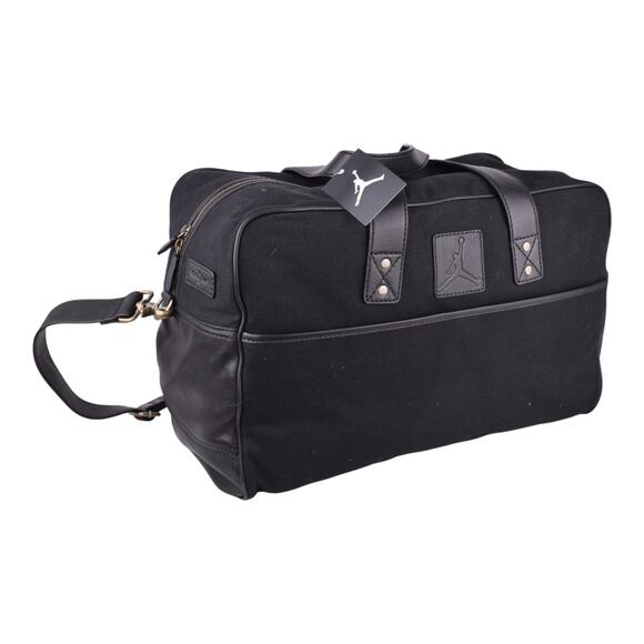 Jordan Brand x Cole Haan Black Canvas & Leather Weekender Duffel Bag - Picture 2 of 7